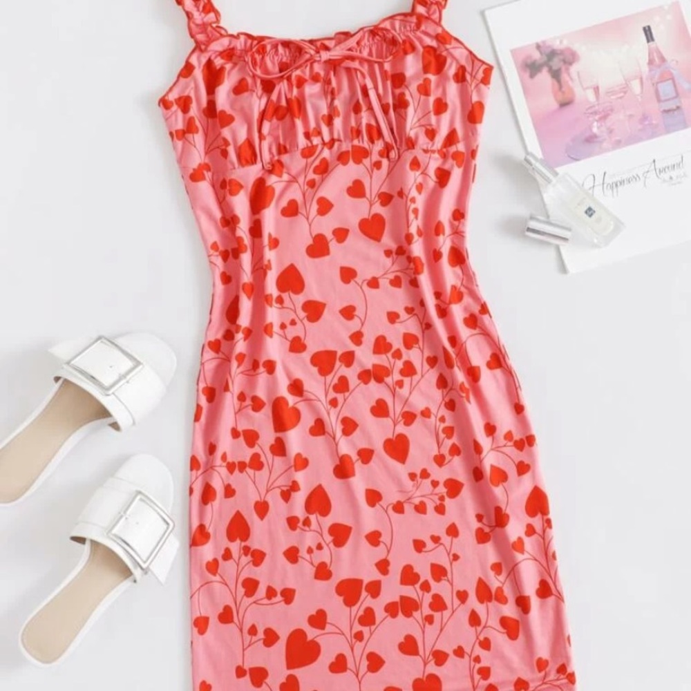 Heart print dress